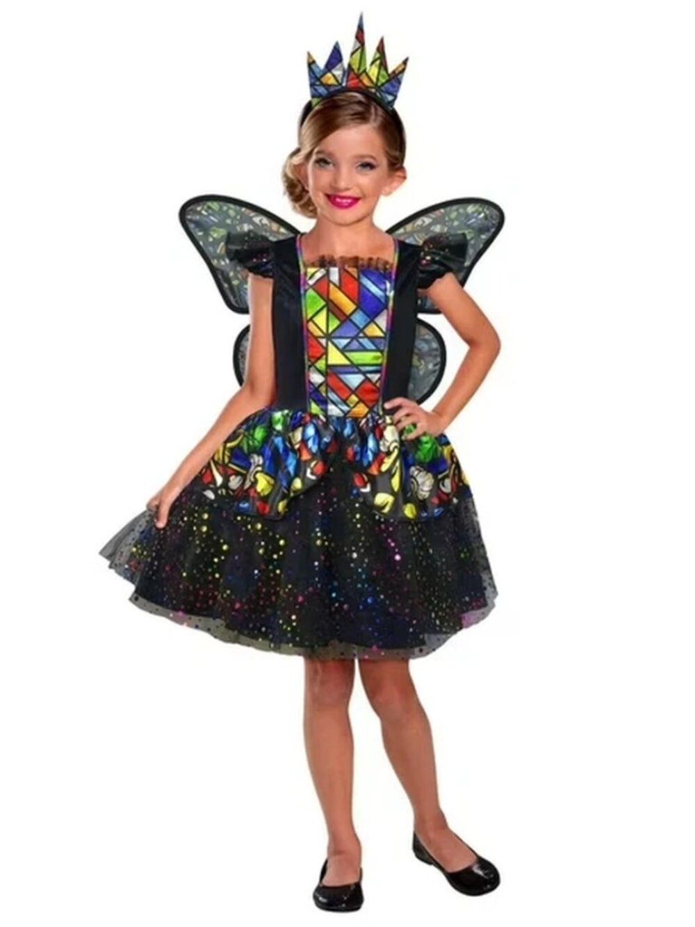 Girl's Stained Glass Butterfly Halloween Costume
